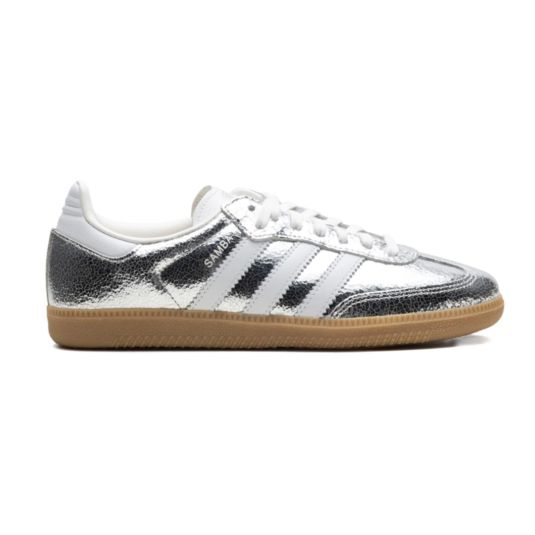 ADIDAS SAMBA "SILVER METALLIC CRACKED LEATHER"