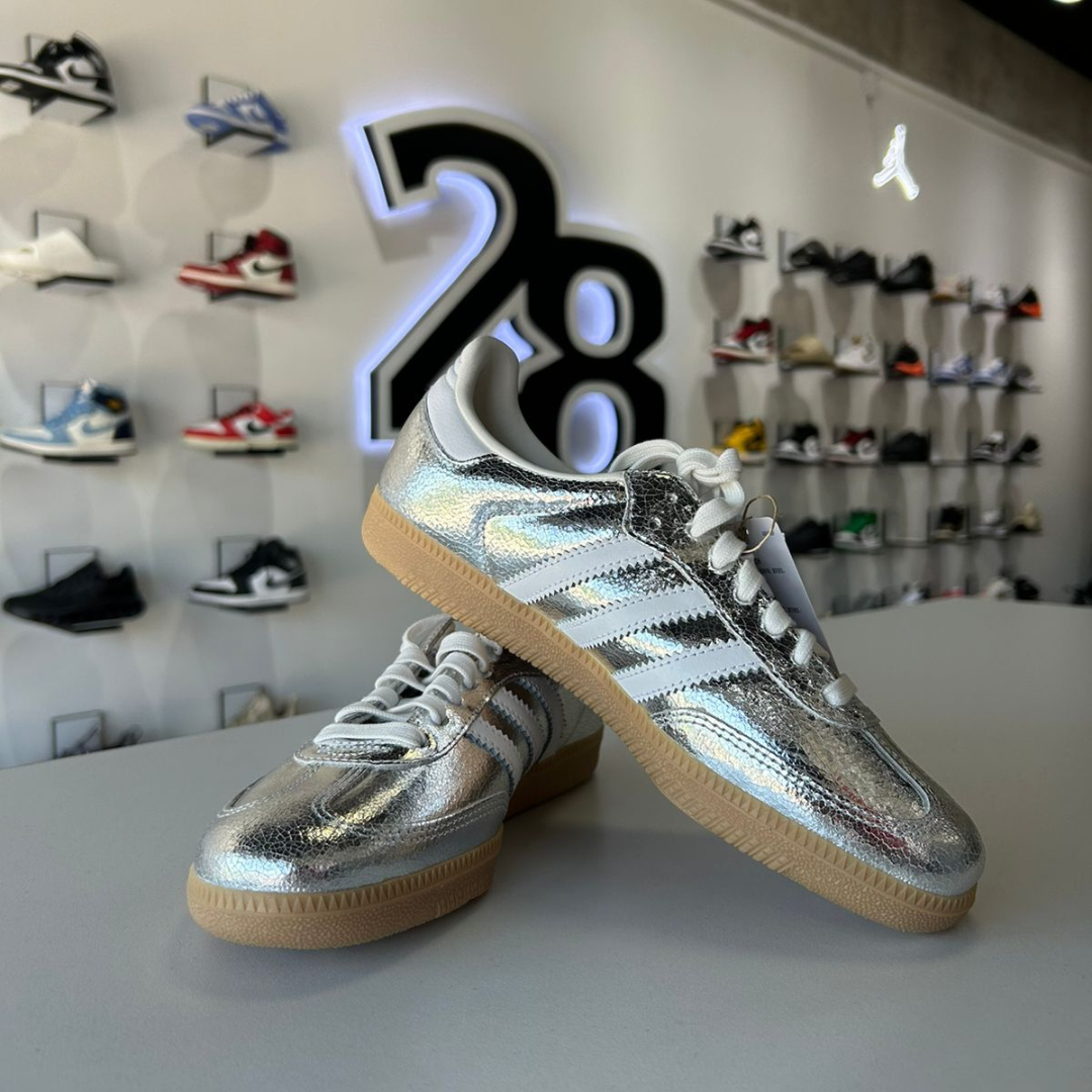 ADIDAS SAMBA "SILVER METALLIC CRACKED LEATHER"
