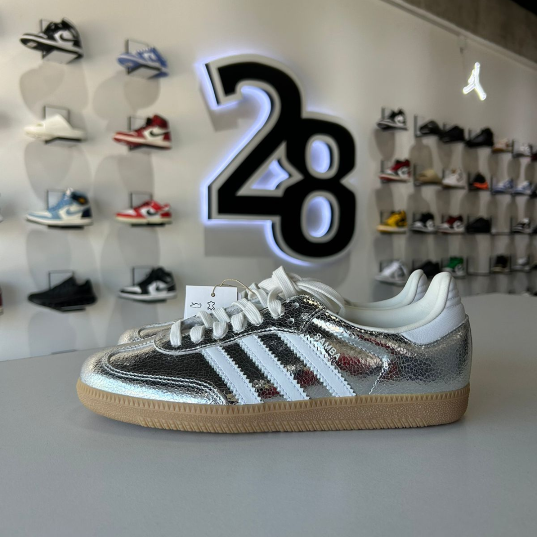 ADIDAS SAMBA "SILVER METALLIC CRACKED LEATHER"