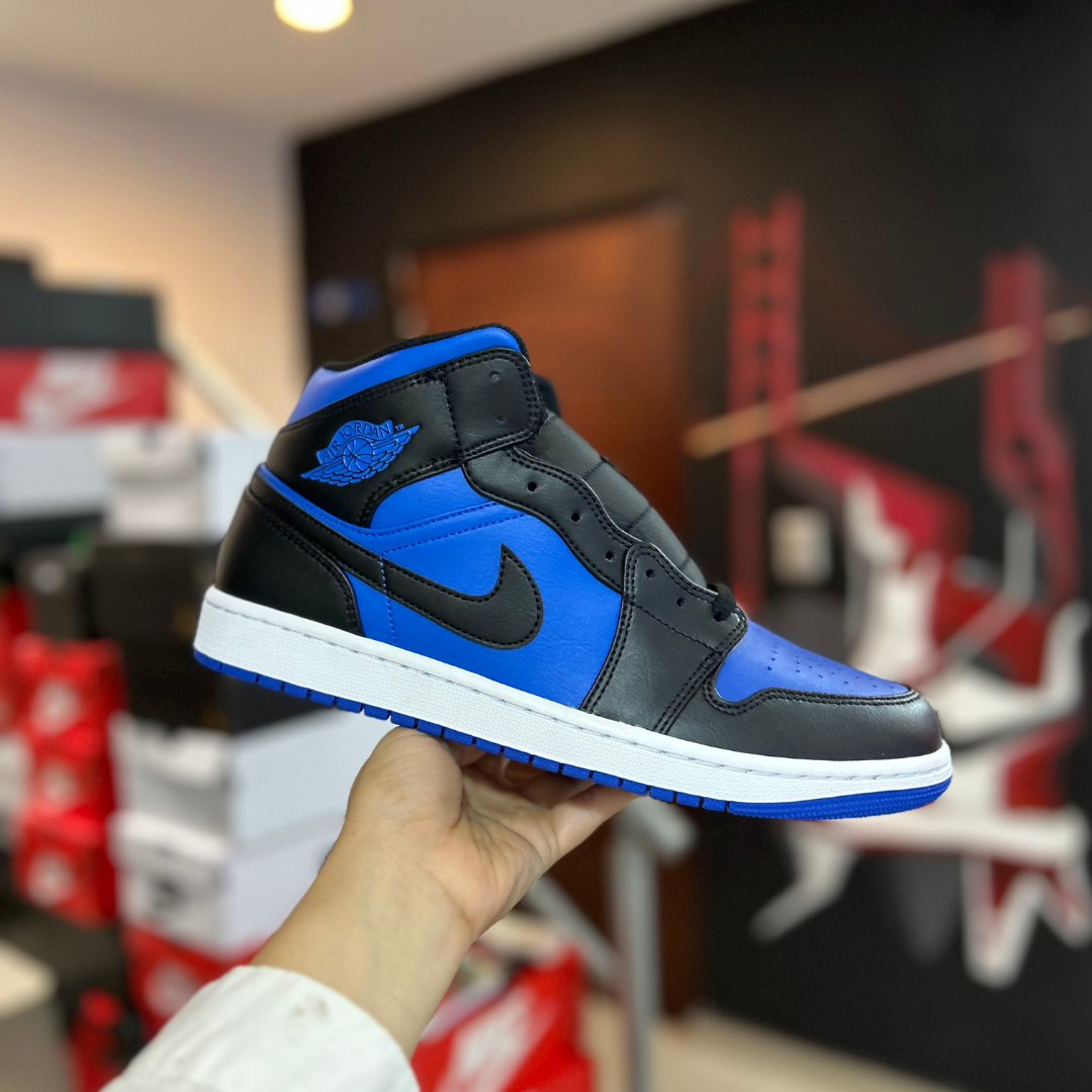 Air Jordan 1 Mid 'Black Royal Blue' (GS)